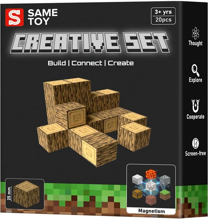 Магнітний конструктор Same Toy Creative Set Wood 20 ел. (MCRAFT-1711-SM)